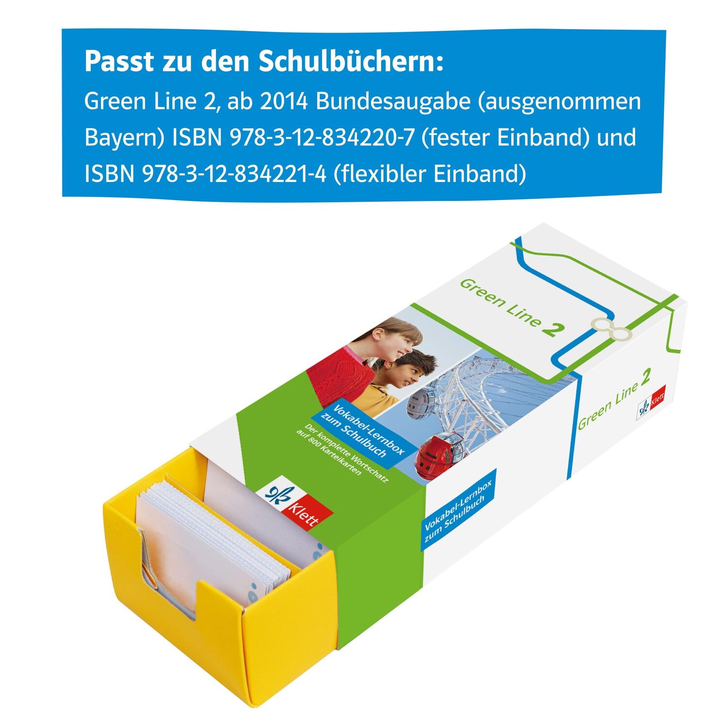 Bild: 9783129240380 | Green Line 2. Vokabel-Lernbox (G8) | Karteikarten-Box zum Schulbuch