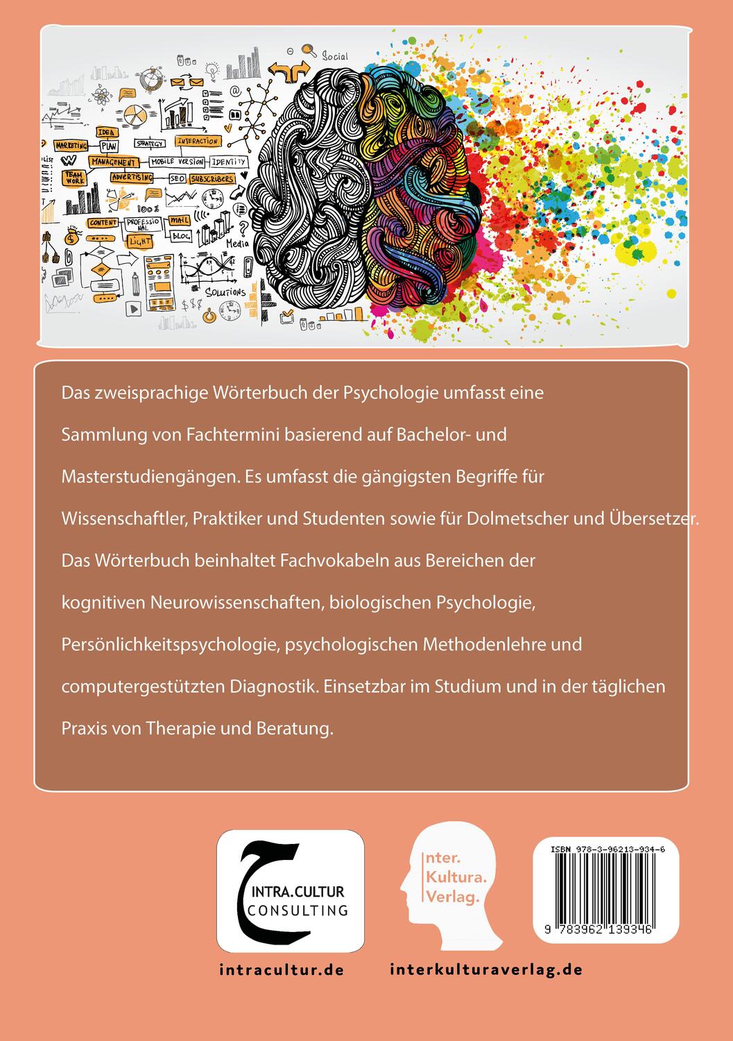 Rückseite: 9783962139346 | Interkultura Studienwörterbuch für Psychologie | Taschenbuch | 600 S.