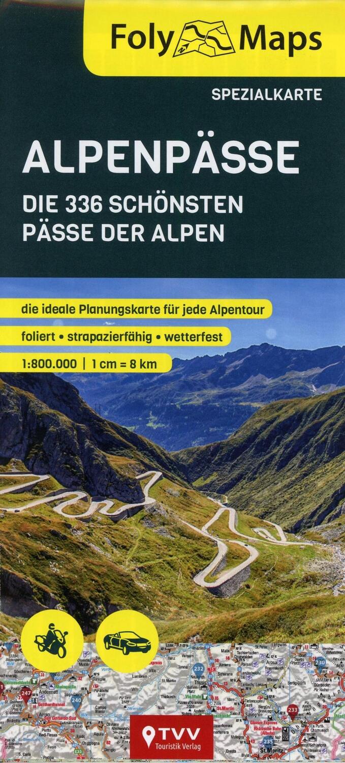 Cover: 9783937063652 | FolyMaps Alpenpässe 1:800 000 Spezialkarte | (Land-)Karte | Deutsch