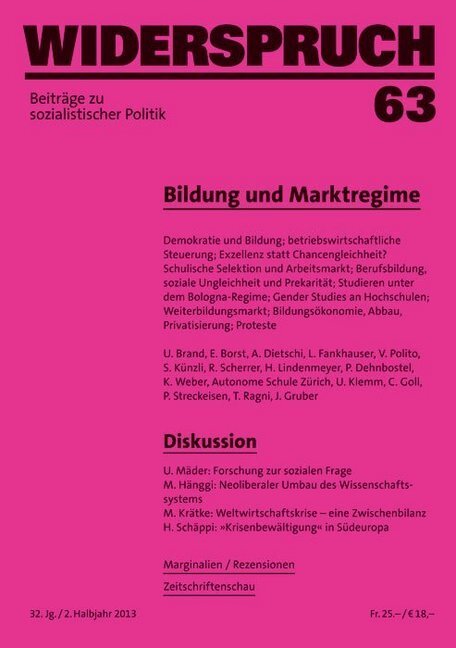Cover: 9783858695635 | Widerspruch. H.63 | Taschenbuch | 224 S. | Deutsch | 2013