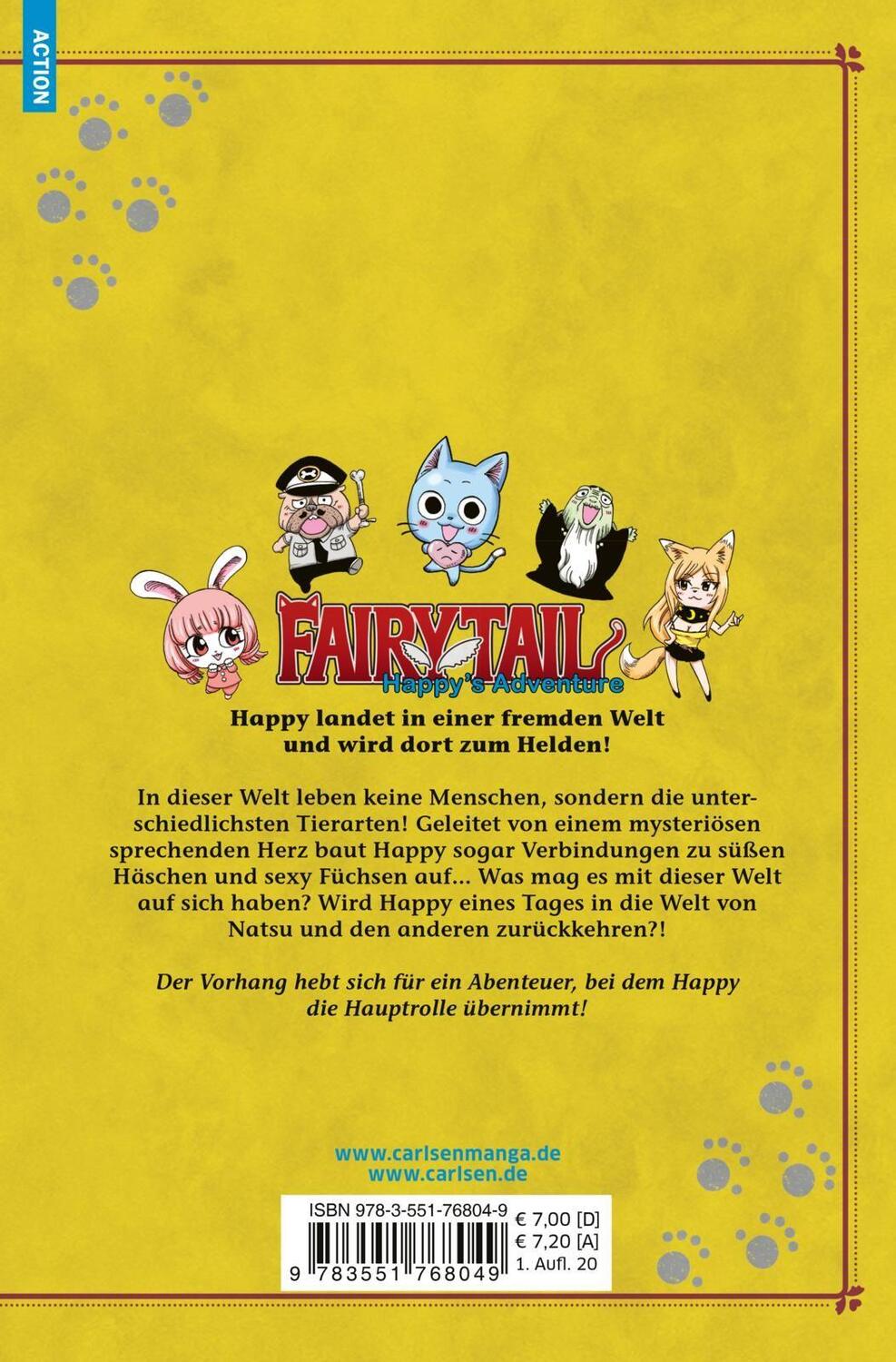Rückseite: 9783551768049 | Fairy Tail - Happy's Adventure 1 | Kenshiro Sakamoto (u. a.) | Buch