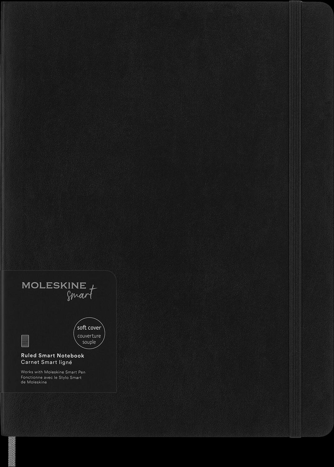 Bild: 8056598853308 | Moleskine Smart Notebook, Extra Large, Ruled, Black, Soft Cover...