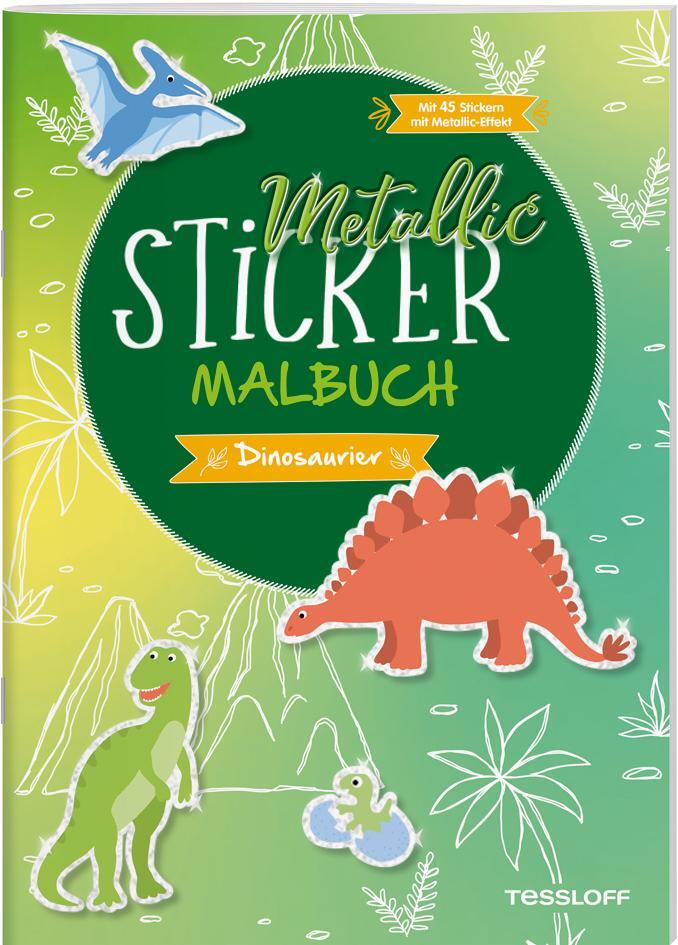 Cover: 9783788644567 | Metallic-Sticker Malbuch. Dinosaurier | Mit 45 Metallic-Stickern
