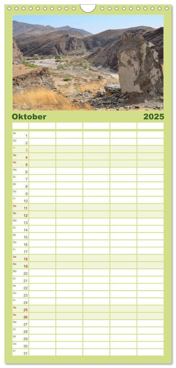 Bild: 9783457122051 | Familienplaner 2025 - Namibia mit 5 Spalten (Wandkalender, 21 x 45...