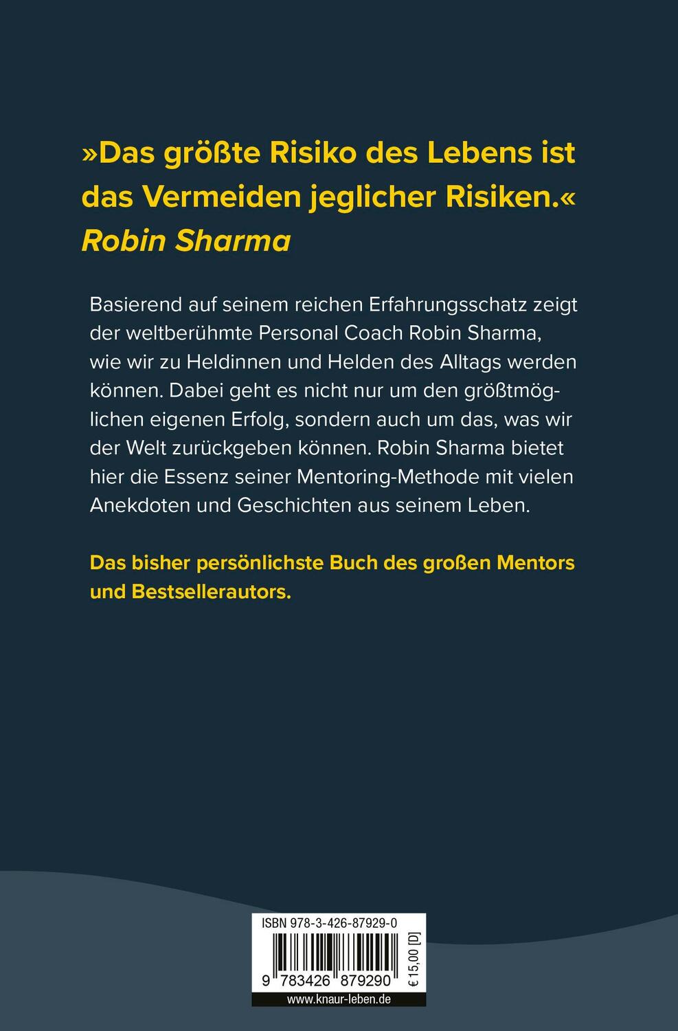 Rückseite: 9783426879290 | Manifest eines Alltagshelden | Robin Sharma | Taschenbuch | 416 S.