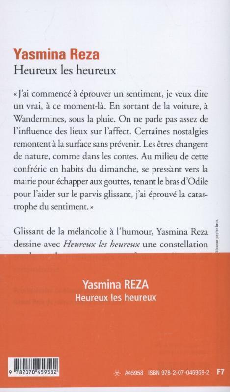 Rückseite: 9782070459582 | Heureux les heureux | Yasmina Reza | Taschenbuch | Französisch | 2014