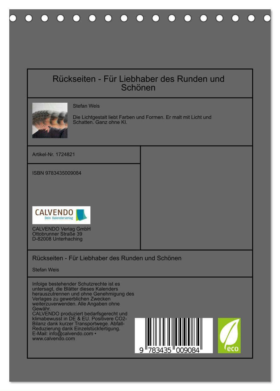 Bild: 9783435009084 | Rückseiten - Für Liebhaber des Runden und Schönen (Tischkalender...