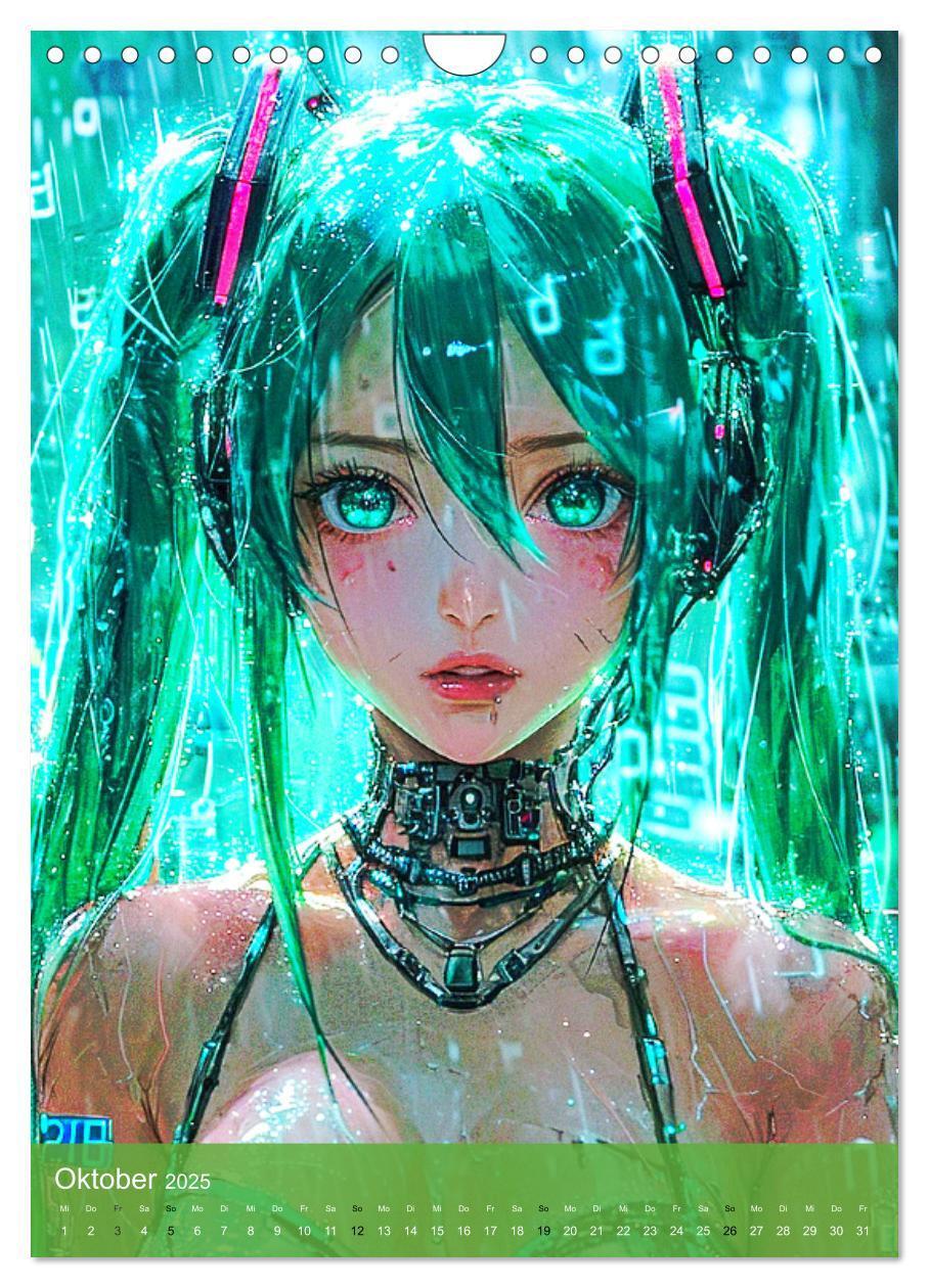 Bild: 9783383812798 | Manga-Comics. Cyberpunk Anime. Science Fiction Girls (Wandkalender...