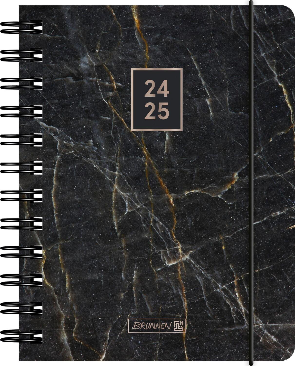 Cover: 4061947119107 | Schülerkalender 2024/2025 "Black Marble", 1 Seite = 1 Tag, A6, 352...