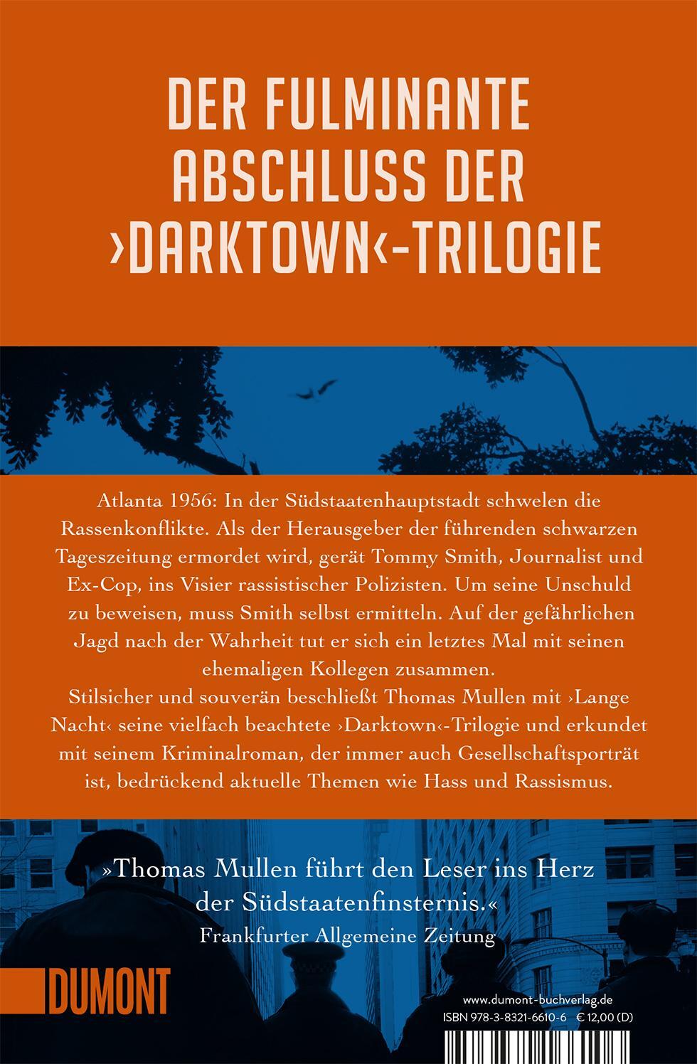 Rückseite: 9783832166106 | Lange Nacht (Darktown 3) | Kriminalroman | Thomas Mullen | Taschenbuch