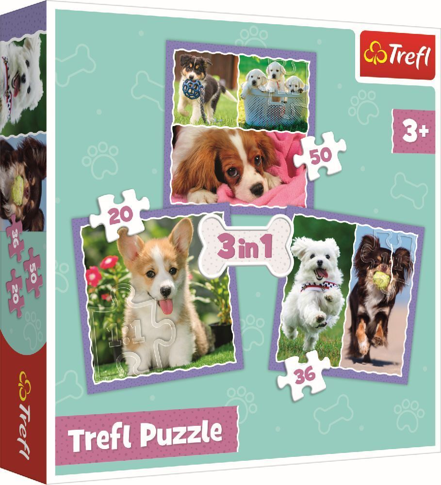 Cover: 5900511348545 | 3 in 1 Puzzle - Hunde (Kinderpuzzle) | Spiel | In Spielebox | 2021