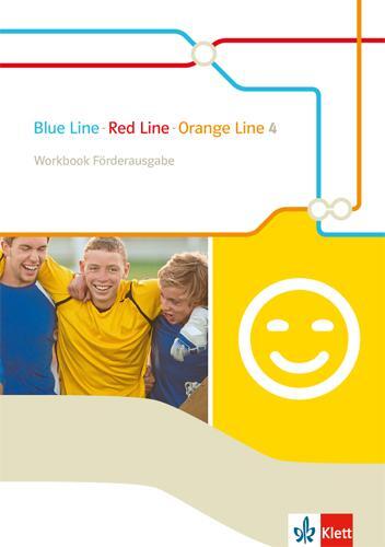 Cover: 9783125489141 | Blue Line - Red Line - Orange Line 4. Workbook Förderausgabe | Deutsch