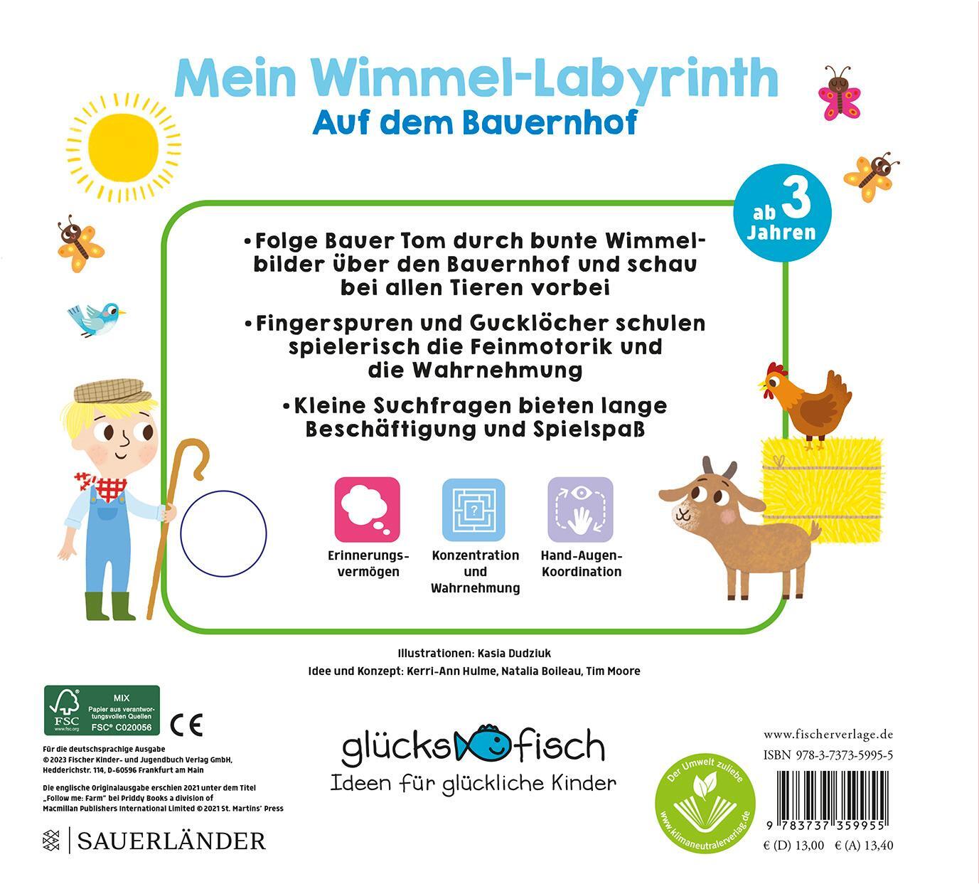 Rückseite: 9783737359955 | Glücksfisch: Mein Wimmel-Labyrinth: Auf dem Bauernhof | Buch | 14 S.