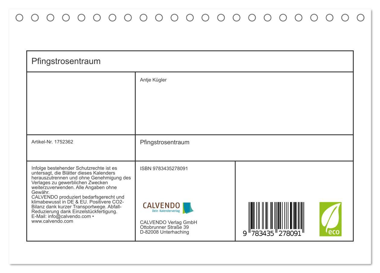 Bild: 9783435278091 | Pfingstrosentraum (Tischkalender 2025 DIN A5 quer), CALVENDO...