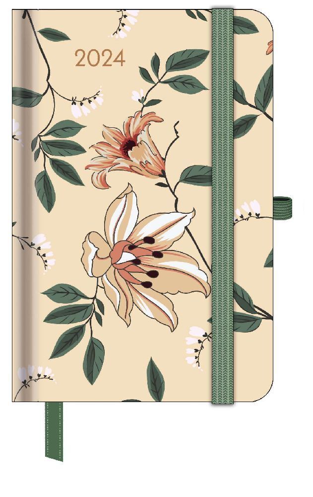 Cover: 4002725981554 | GreenLine Diary Floral 2024 - Buchkalender - Taschenkalender - 10x15