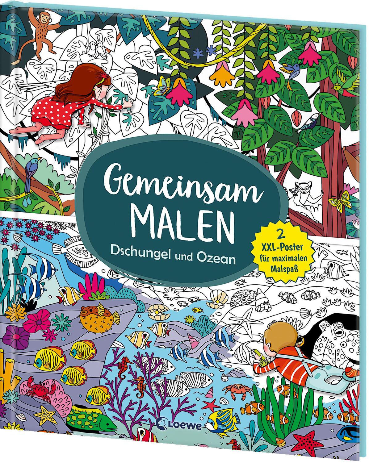 Cover: 9783743218567 | Gemeinsam malen - Dschungel und Ozean | Loewe Kreativ | Buch | Deutsch