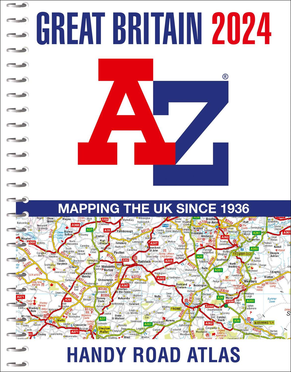 Cover: 9780008597634 | Great Britain A-Z Handy Road Atlas 2024 (A5 Spiral) | AâEUR¿Z maps