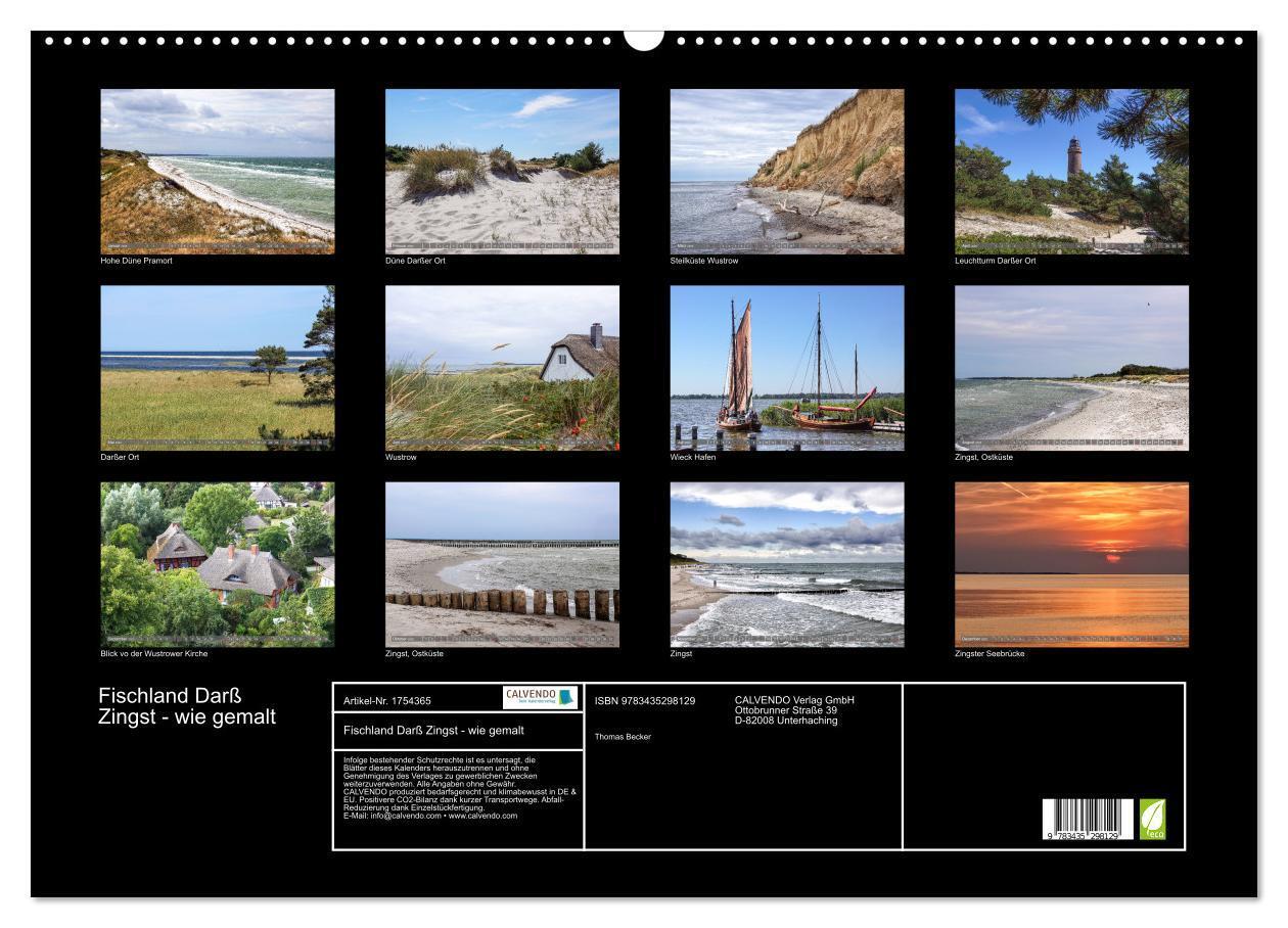 Bild: 9783435298129 | Fischland Darß Zingst - wie gemalt (Wandkalender 2025 DIN A2 quer),...