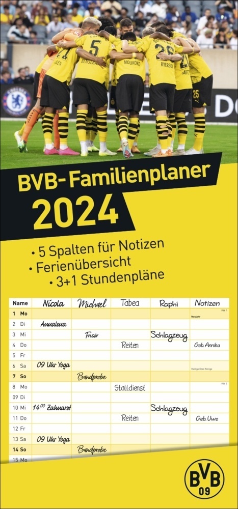 Cover: 9783756402779 | Borussia Dortmund Familienplaner 2024. Der Kalender für...