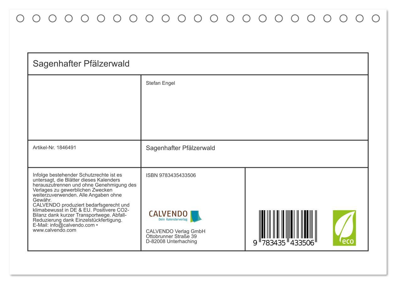 Bild: 9783435433506 | Sagenhafter Pfälzerwald (Tischkalender 2025 DIN A5 quer), CALVENDO...