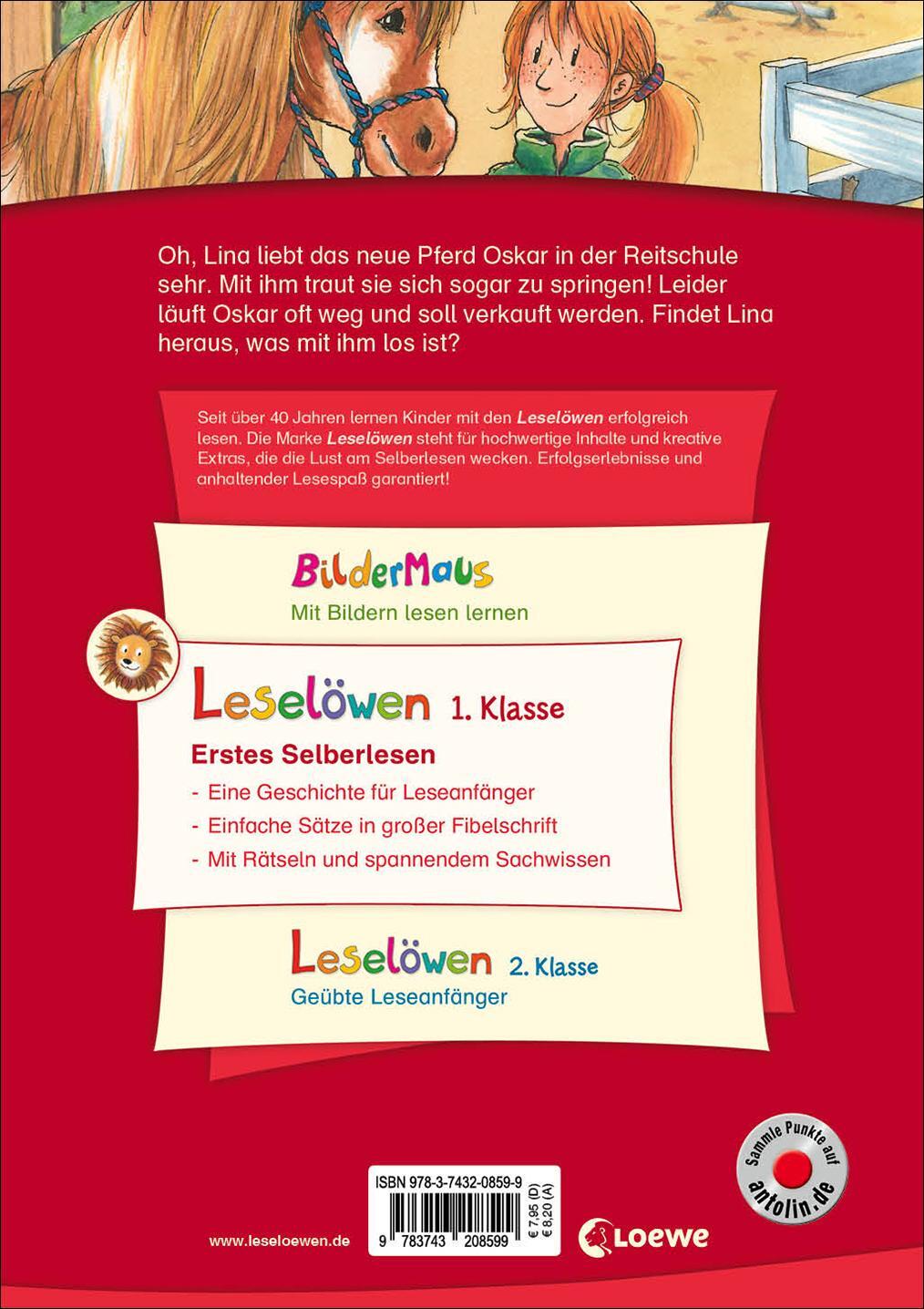 Rückseite: 9783743208599 | Leselöwen 1. Klasse - Das neue Pferd in der Reitschule | Eva Hierteis