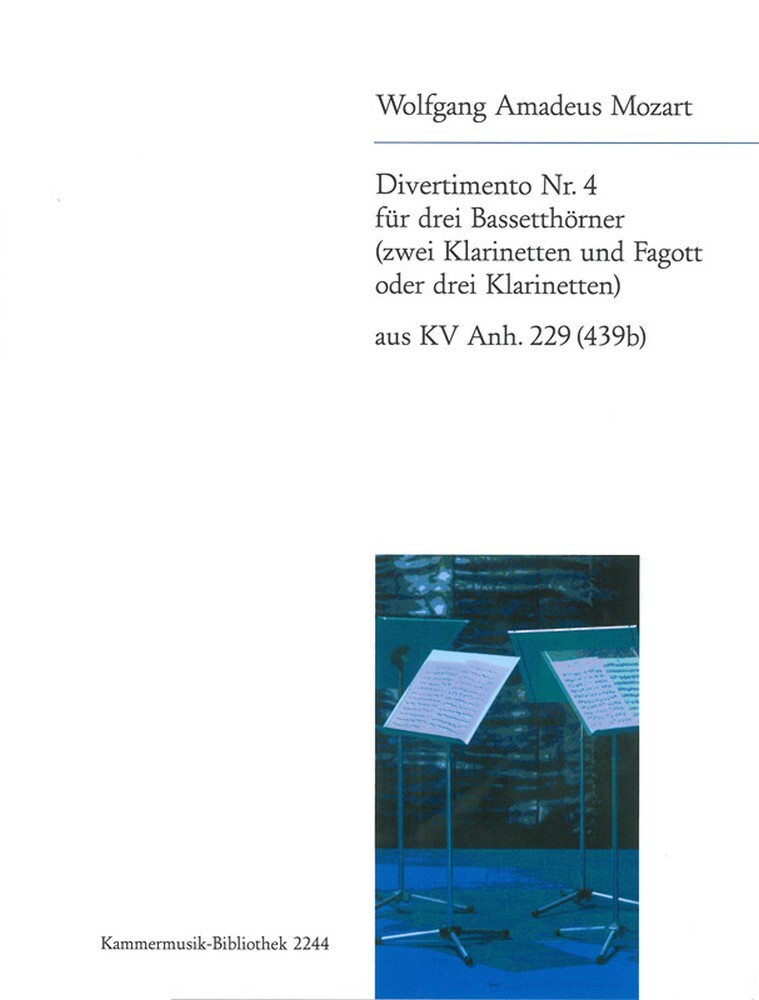 Cover: 9790004501481 | Divertimento Nr. 4 KV Anh. 229 (439b) | Wolfgang Amadeus Mozart | Buch
