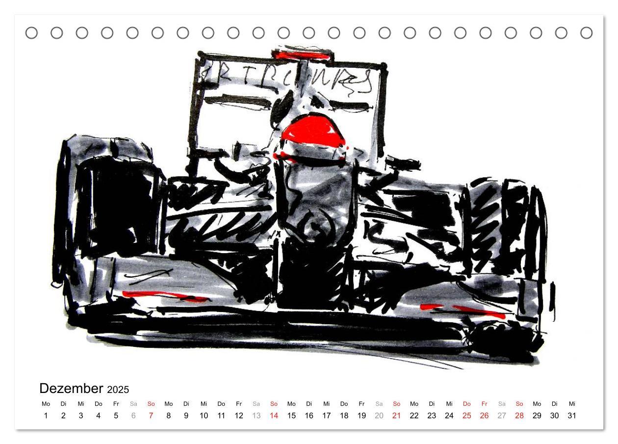 Bild: 9783435707089 | Illustrationen Formel 1 Rennwagen (Tischkalender 2025 DIN A5 quer),...