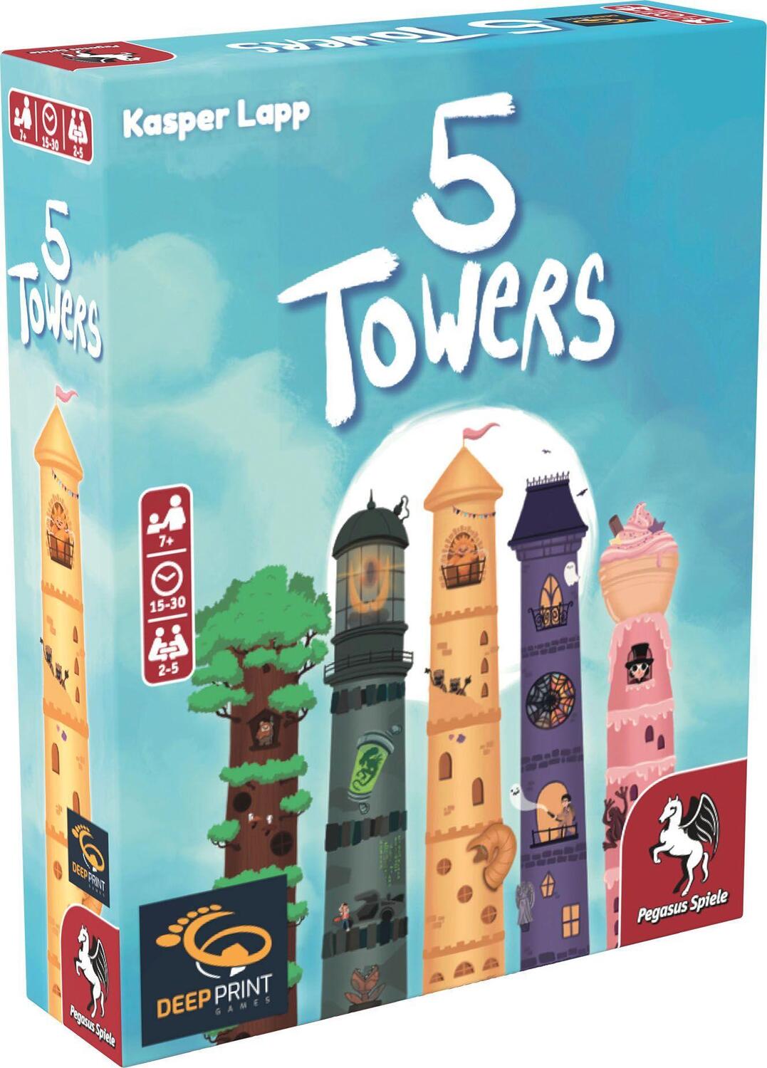 Cover: 4250231738364 | 5 Towers (Deep Print Games) (English Edition) | Spiel | 57814E | 2023