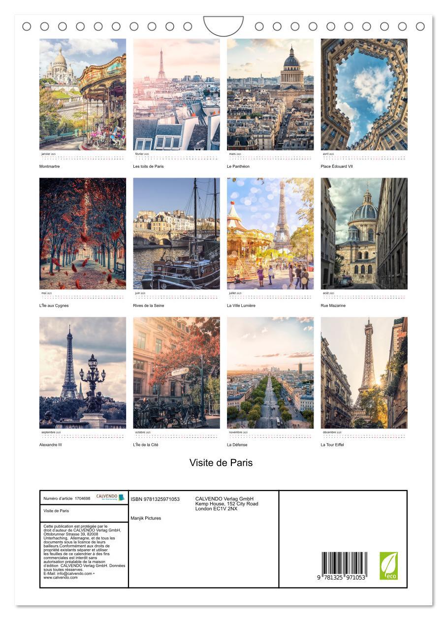 Bild: 9781325971053 | Visite de Paris (Calendrier mural 2025 DIN A4 horizontal), CALVENDO...