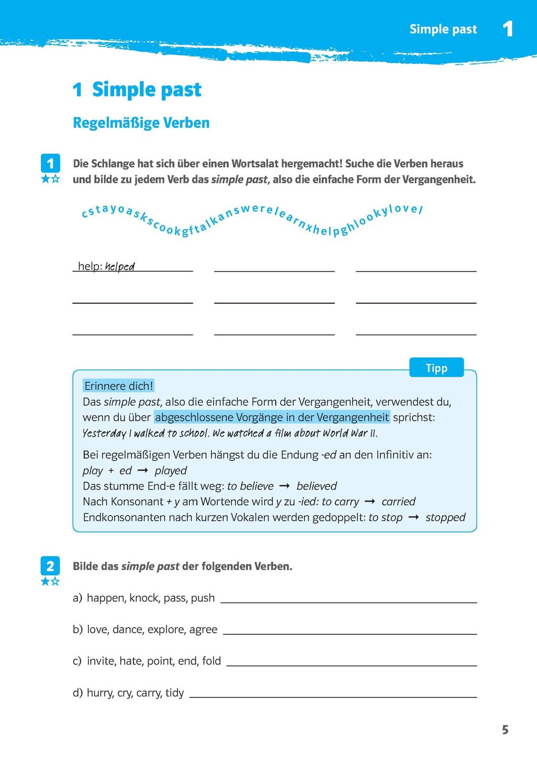 Bild: 9783129273920 | 10-Minuten-Training Simple Past und Present Perfect. Englisch 6./7....