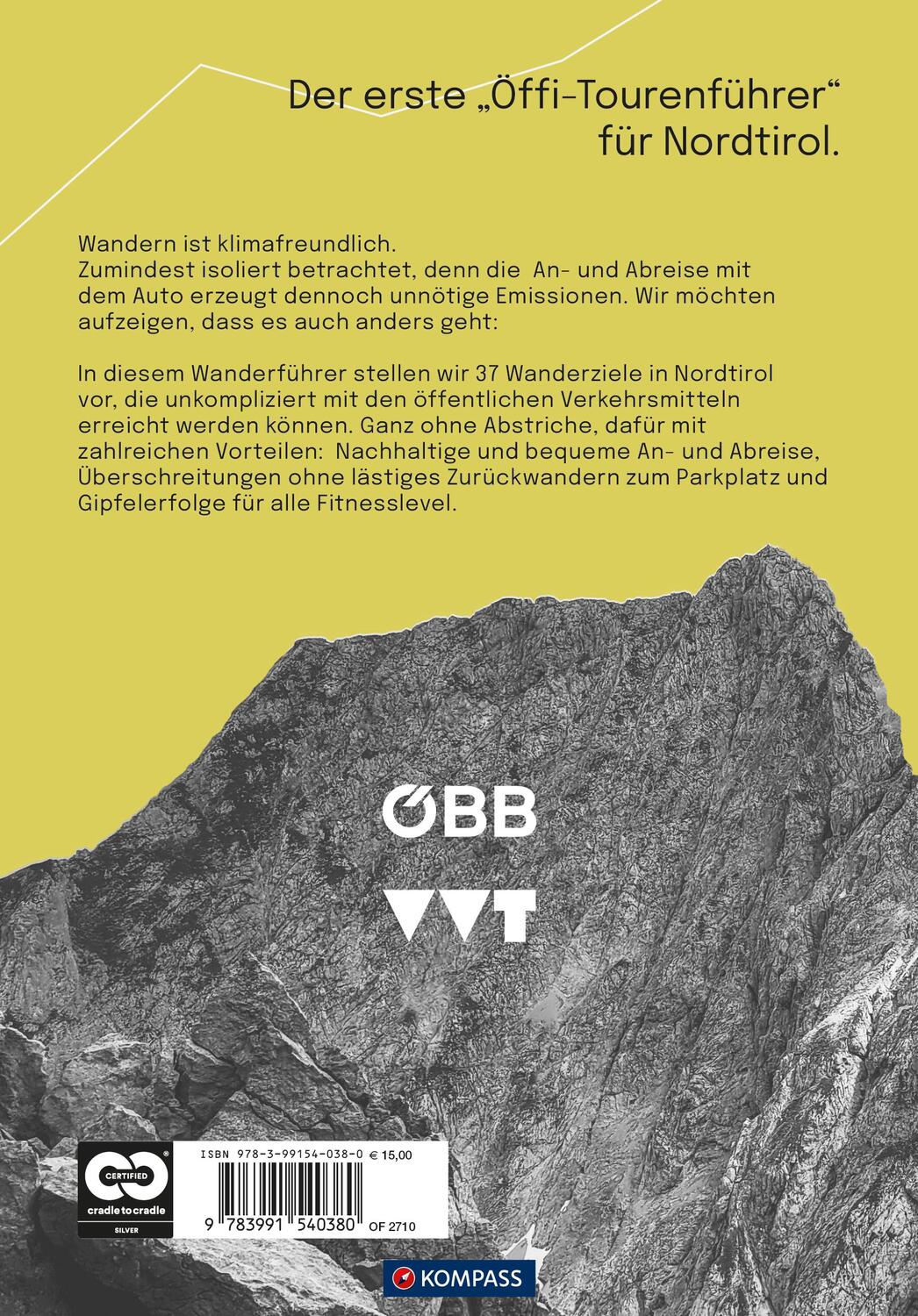Rückseite: 9783991540380 | KOMPASS Öffi Touren Nordtirol | Taschenbuch | 136 S. | Deutsch | 2023