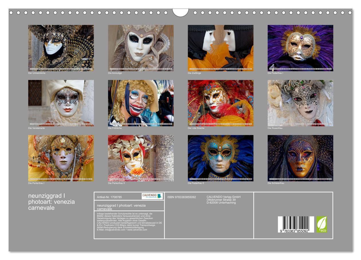 Bild: 9783383855092 | neunziggrad I photoart: venezia carnevale (Wandkalender 2025 DIN A3...