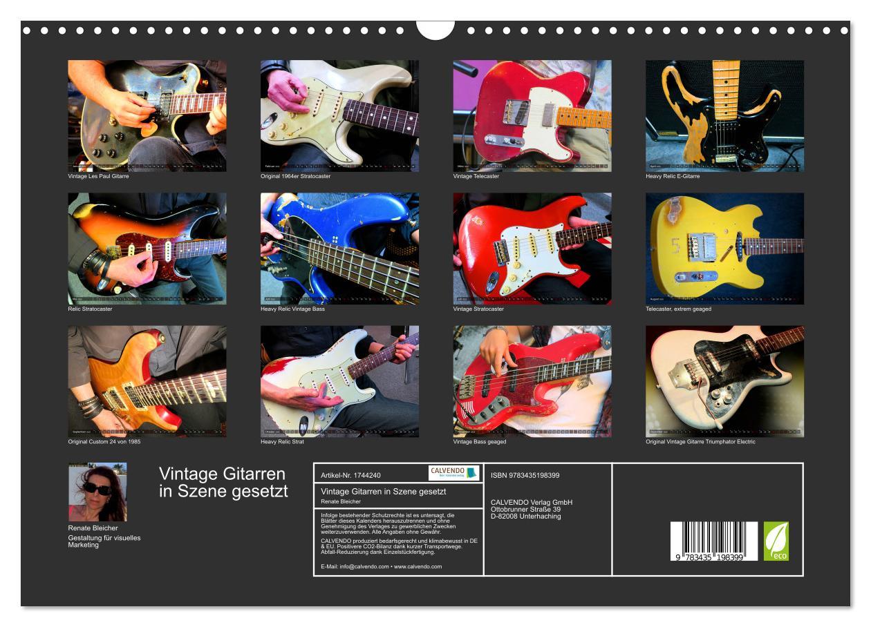 Bild: 9783435198399 | Vintage Gitarren in Szene gesetzt (Wandkalender 2025 DIN A3 quer),...