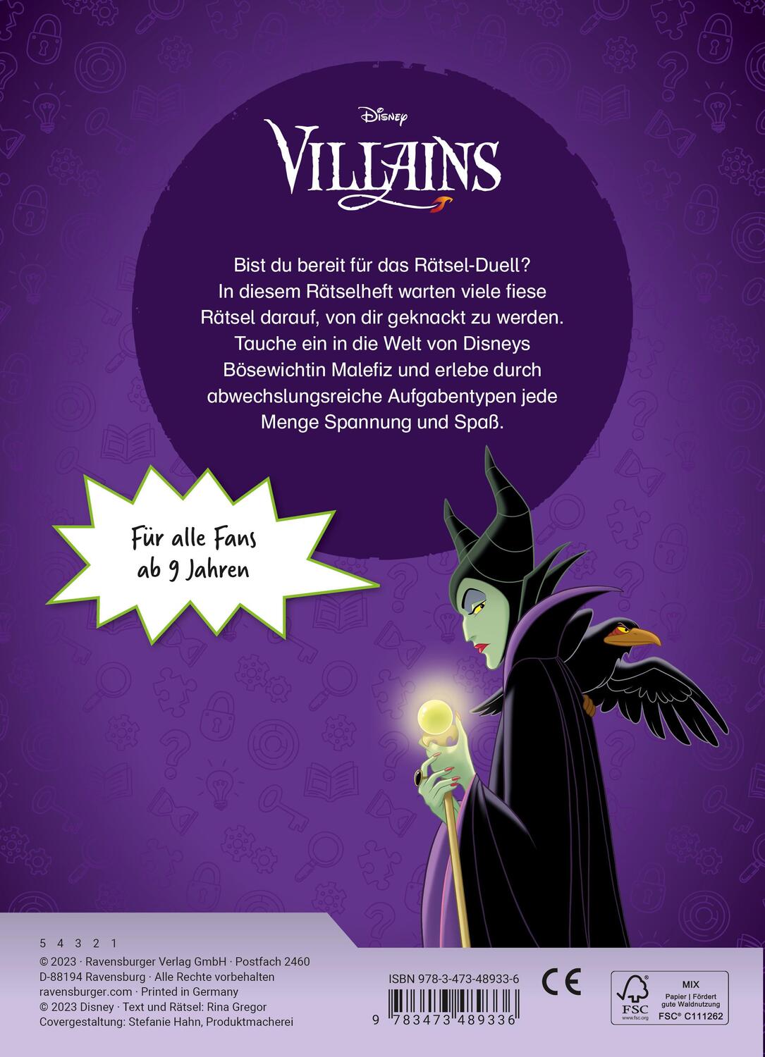 Rückseite: 9783473489336 | Ravensburger Disney Villains: Fiese Rätsel mit Maleficent -...