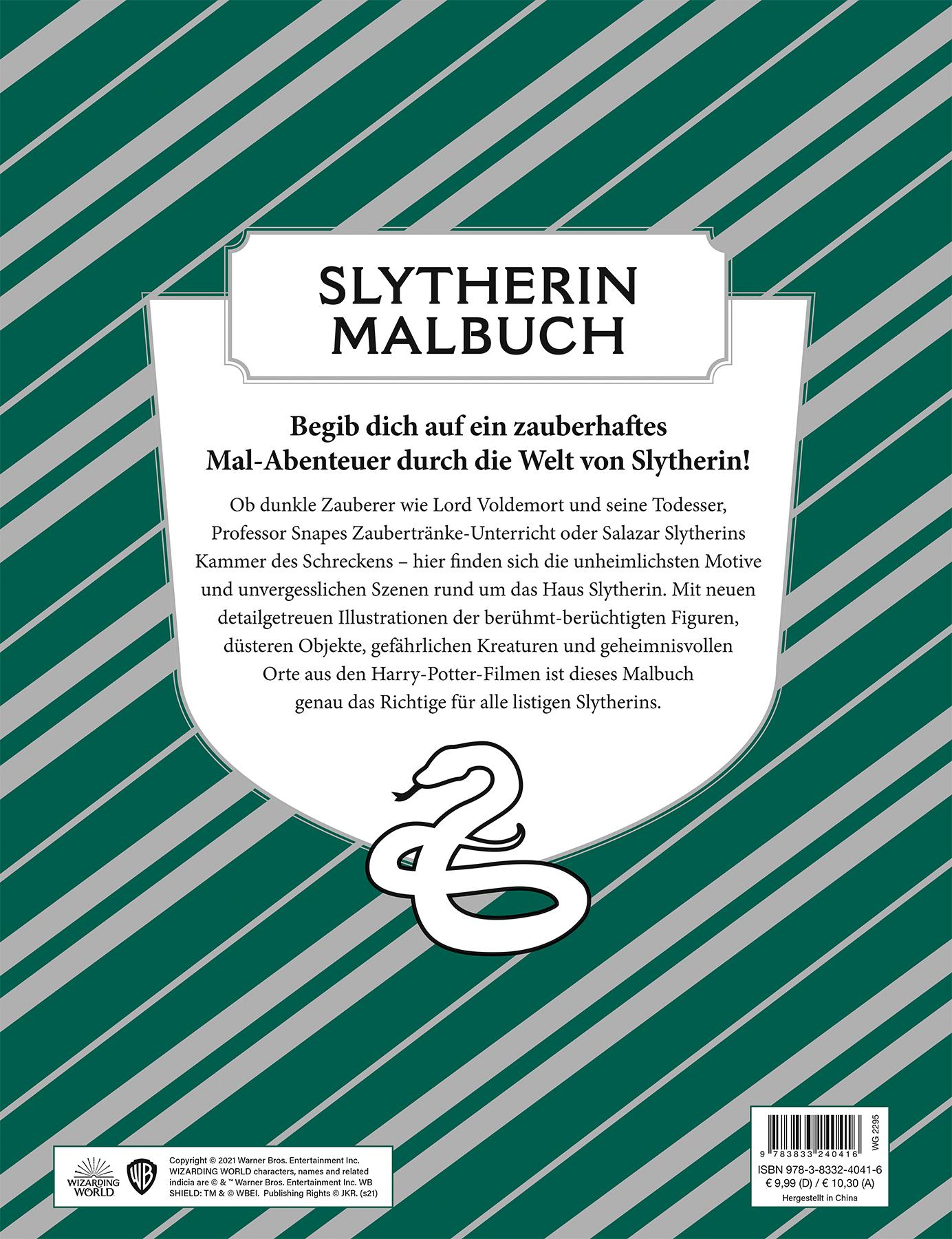 Rückseite: 9783833240416 | Aus den Filmen zu Harry Potter: Das offizielle Malbuch: Slytherin