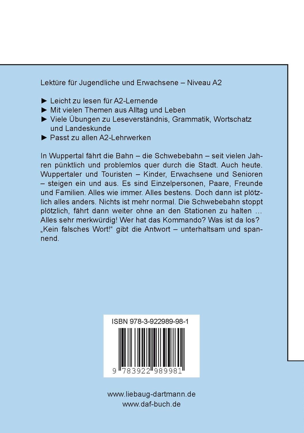 Rückseite: 9783922989981 | Kein falsches Wort! | Claudia Peter | Taschenbuch | Deutsch | 2018