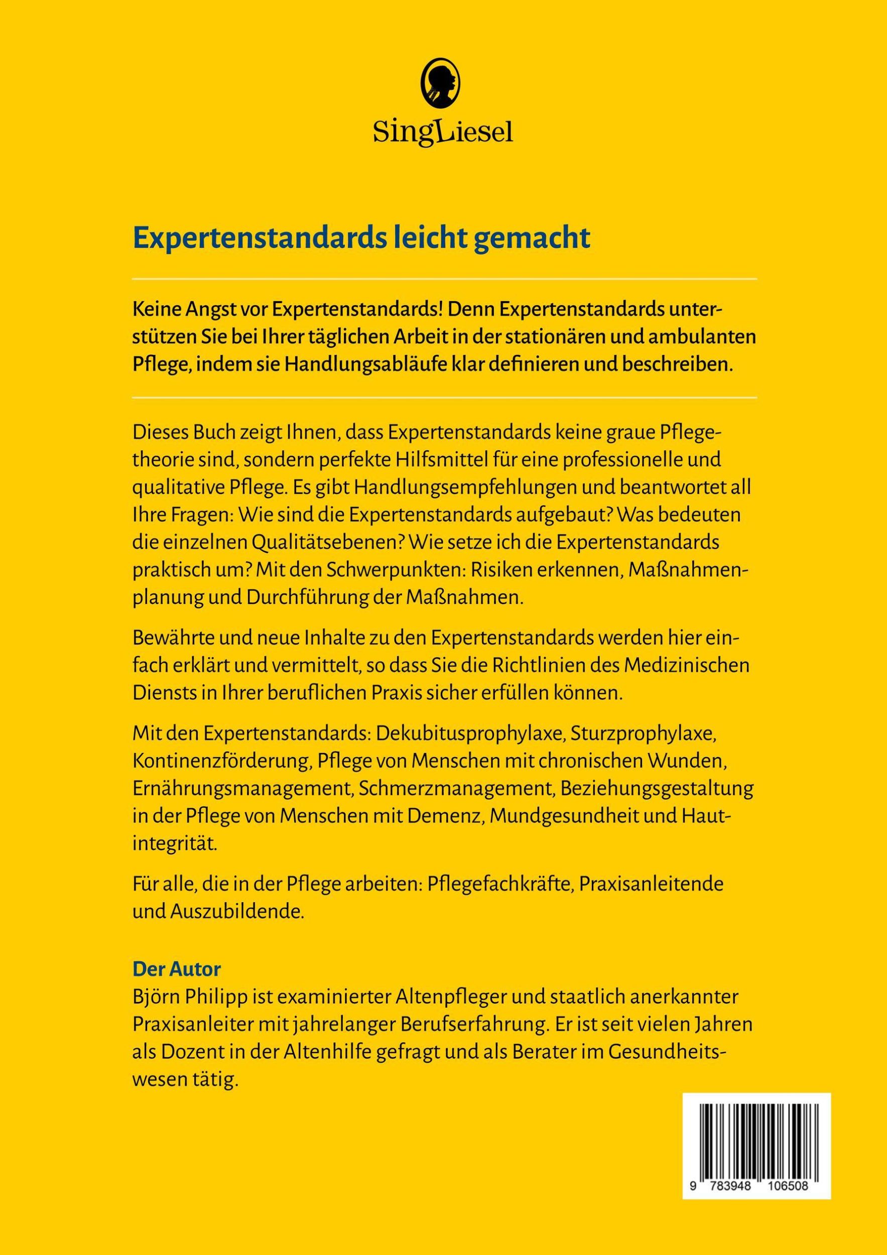 Bild: 9783948106508 | Expertenstandards leicht gemacht | Björn Philipp | Taschenbuch | 2024