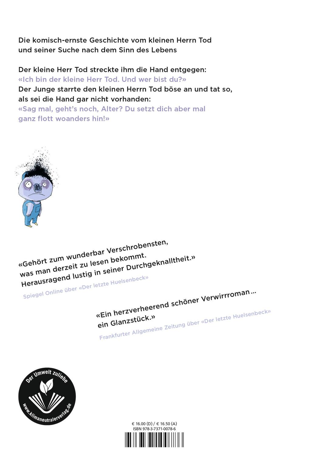 Rückseite: 9783737100786 | Der kleine Herr Tod | Christian Y. Schmidt | Buch | Deutsch | 2020