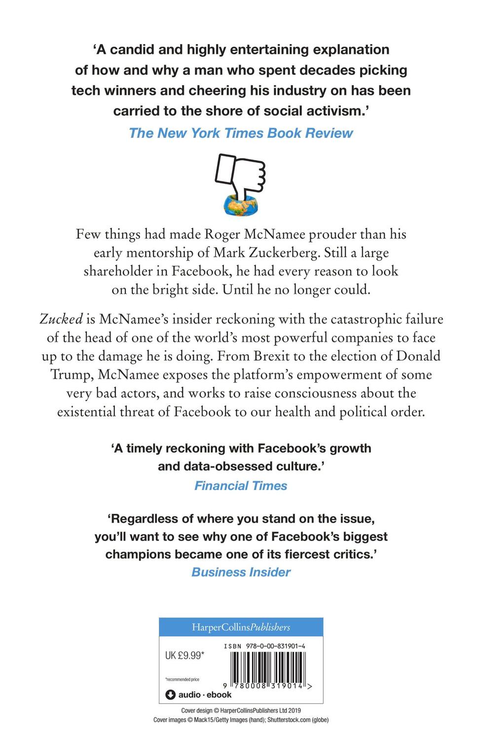 Rückseite: 9780008319014 | Zucked | Waking Up to the Facebook Catastrophe | Roger McNamee | Buch