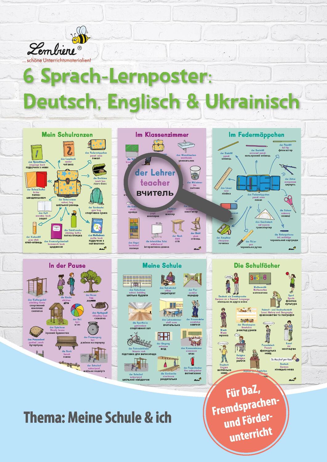 Cover: 9783746811000 | 6 Sprach-Lernposter: Deutsch, Englisch, Ukrainisch | Taschenbuch