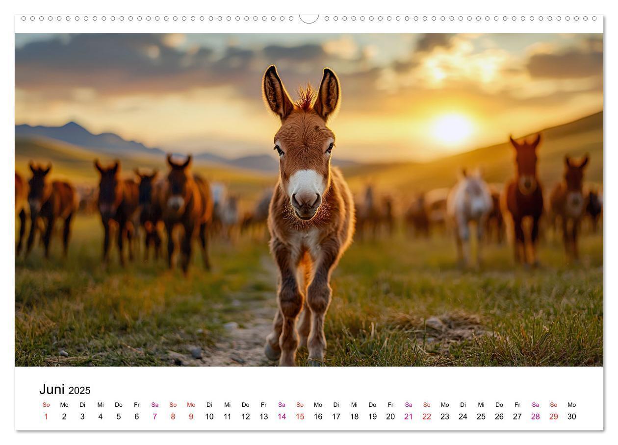 Bild: 9783457215272 | Esel - neugierige Typen (Wandkalender 2025 DIN A2 quer), CALVENDO...