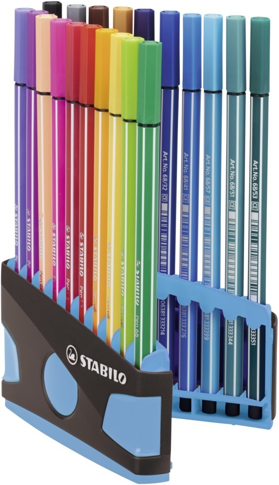 Bild: 4006381551250 | Premium-Filzstift - STABILO Pen 68 ColorParade - 20er Tischset in...
