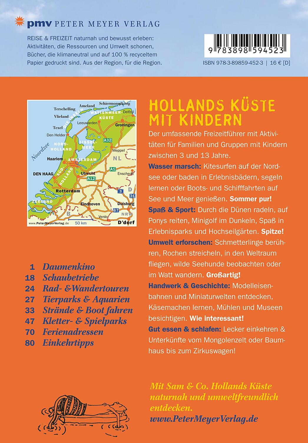 Rückseite: 9783898594523 | Hollands Küste mit Kindern | Monika Diepstraten | Taschenbuch | 256 S.