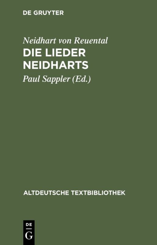 Cover: 9783484201446 | Die Lieder Neidharts | Neidhart von Reuental | Taschenbuch | XLII