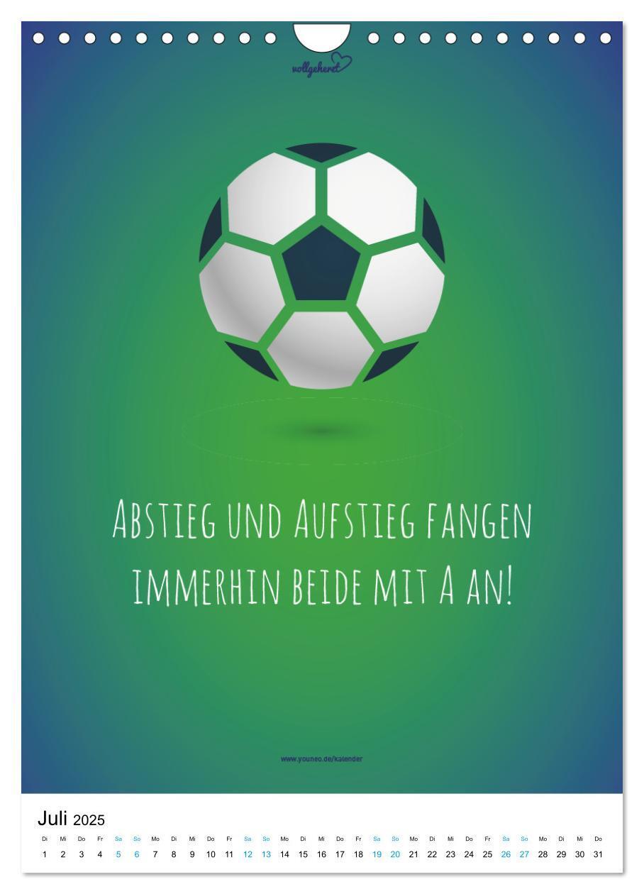 Bild: 9783435959525 | vollgeherzt: Der lustige Zitate-Wandkalender für Fußballfans und...