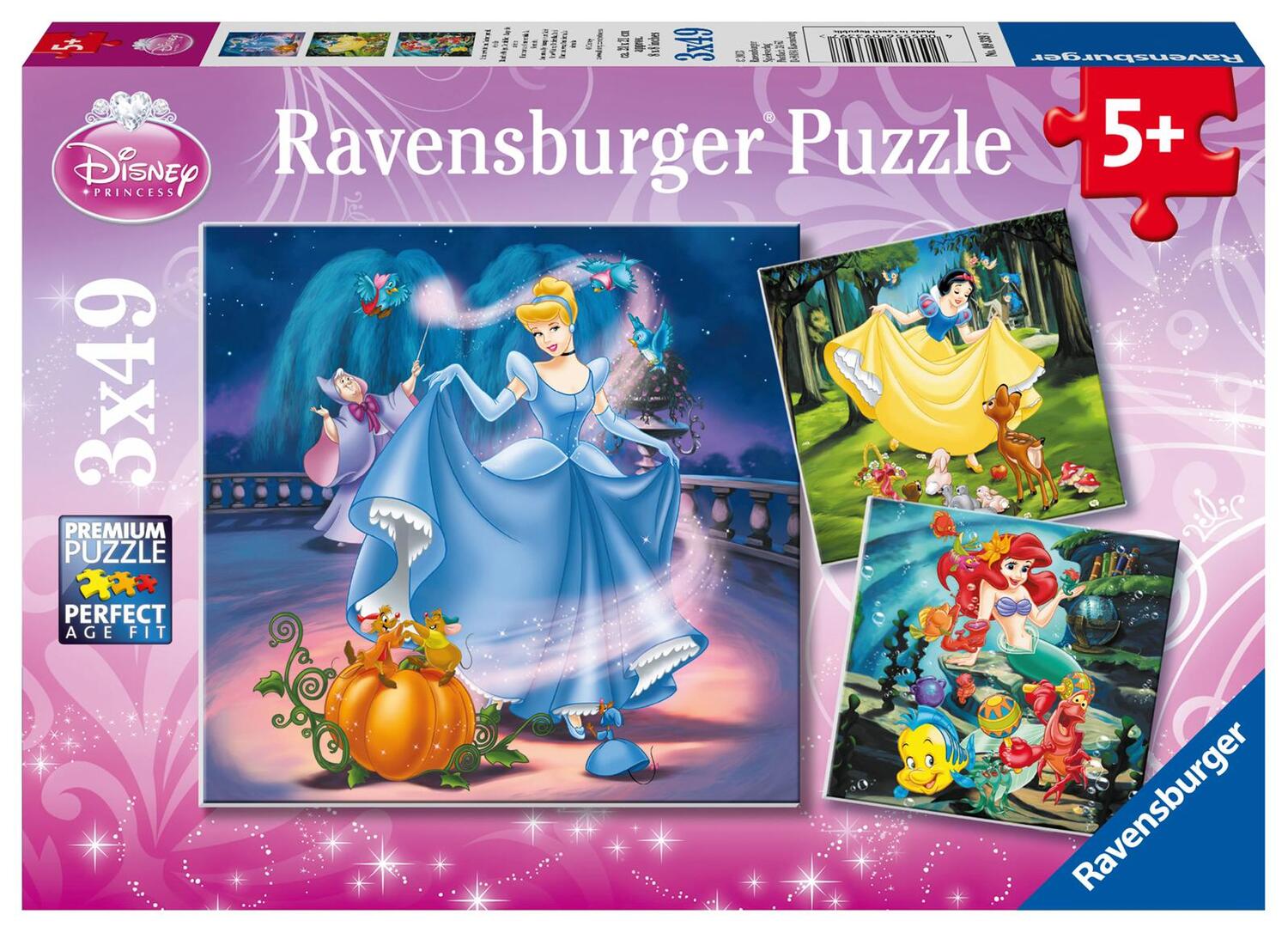 Cover: 4005556093397 | Disney Princess: Schneewittchen, Aschenputtel, Arielle. Puzzle 3 x...