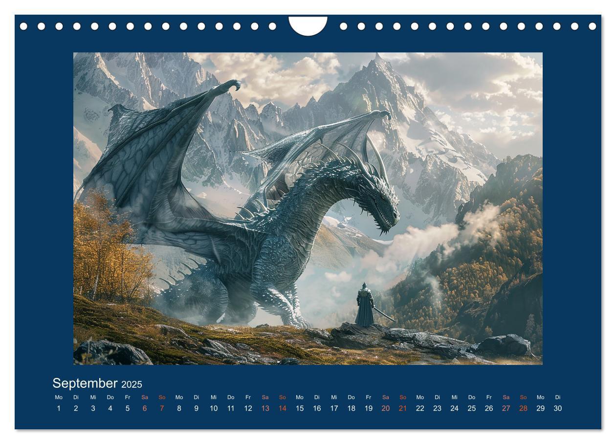 Bild: 9783383821394 | Drachenkrieger (Wandkalender 2025 DIN A4 quer), CALVENDO...