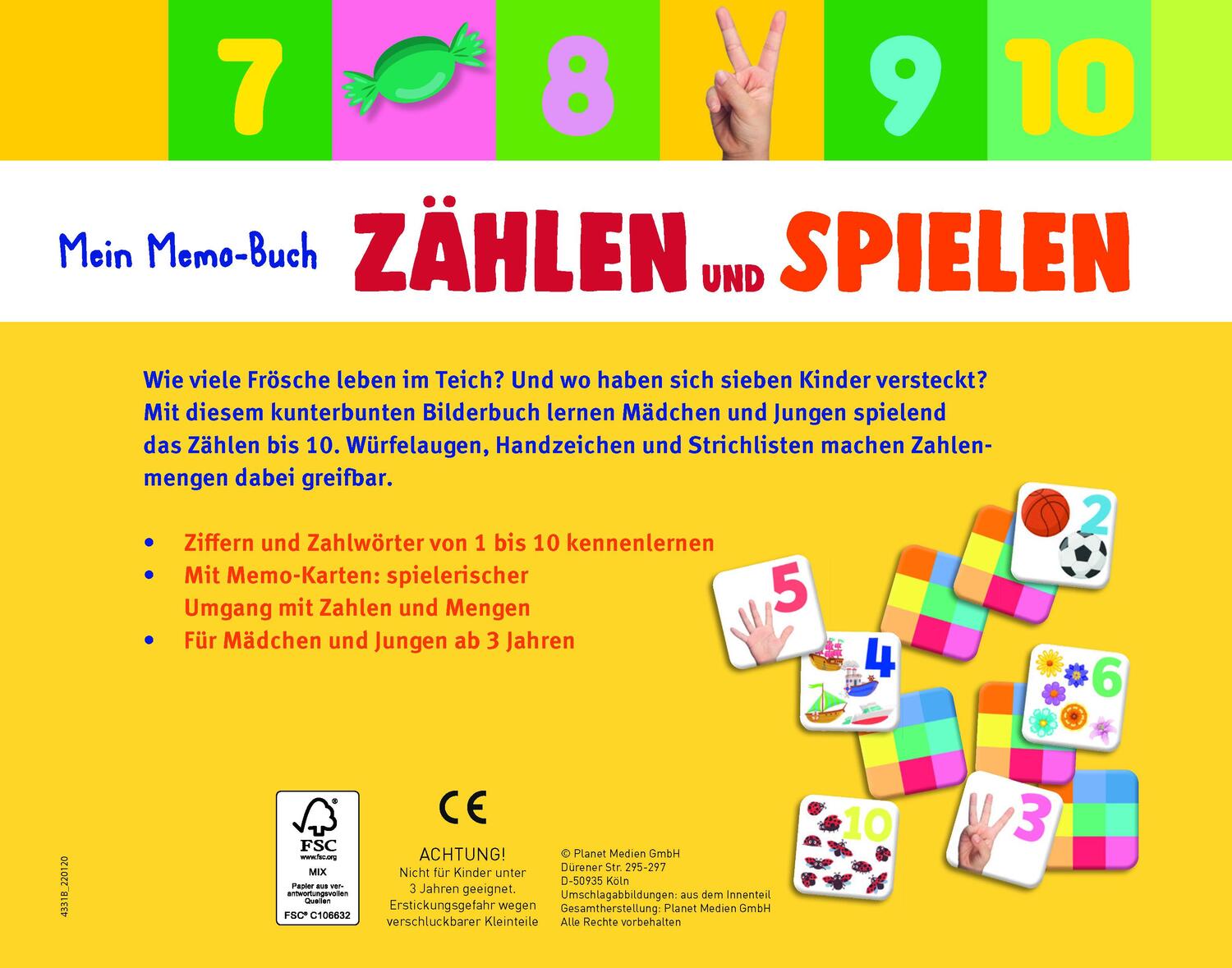 Rückseite: 9783849946289 | Mein Memo-Buch Zählen und Spielen | Buch | 20 S. | Deutsch | 2024