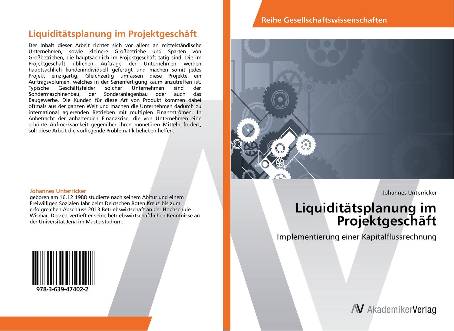Cover: 9783639474022 | Liquiditätsplanung im Projektgeschäft | Johannes Unterricker | Buch