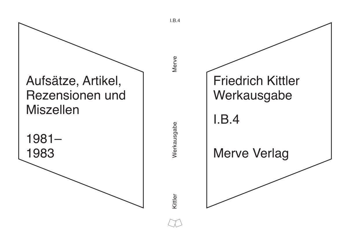 Cover: 9783962735715 | Werkausgabe | Friedrich Kittler | Taschenbuch | Deutsch | 2022